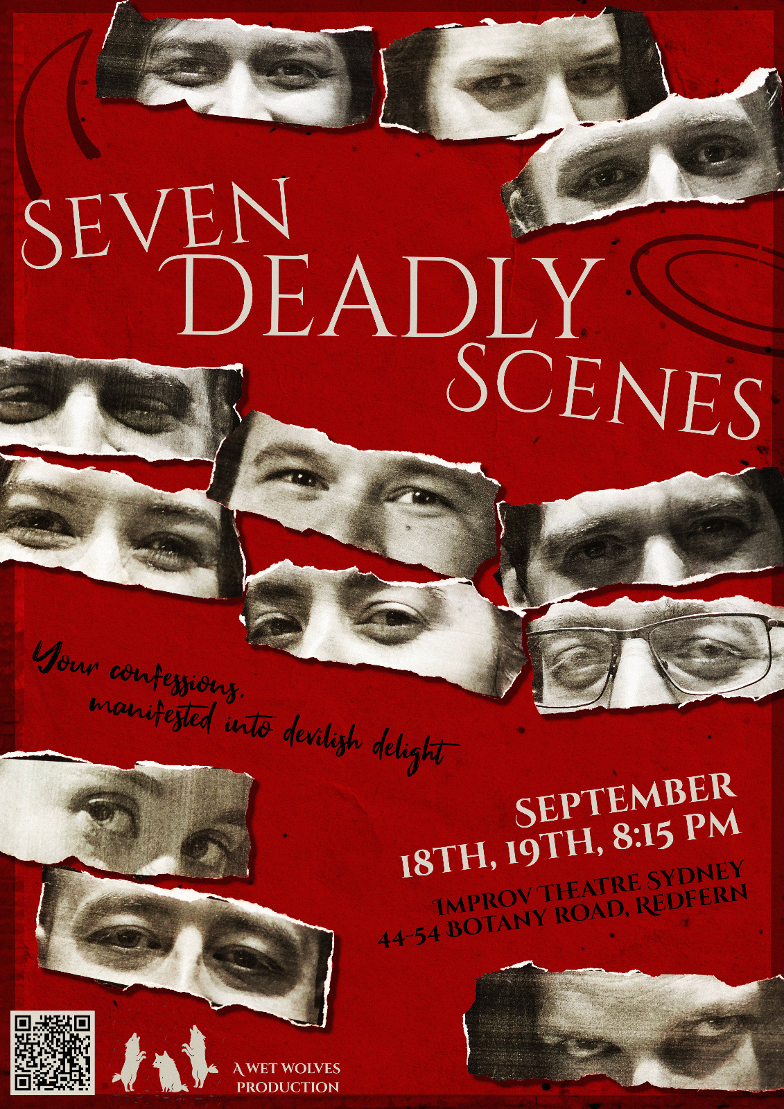 Seven Deadly Scenes — September 18th and 19th at 8:15 pm, Improv Theatre Sydney